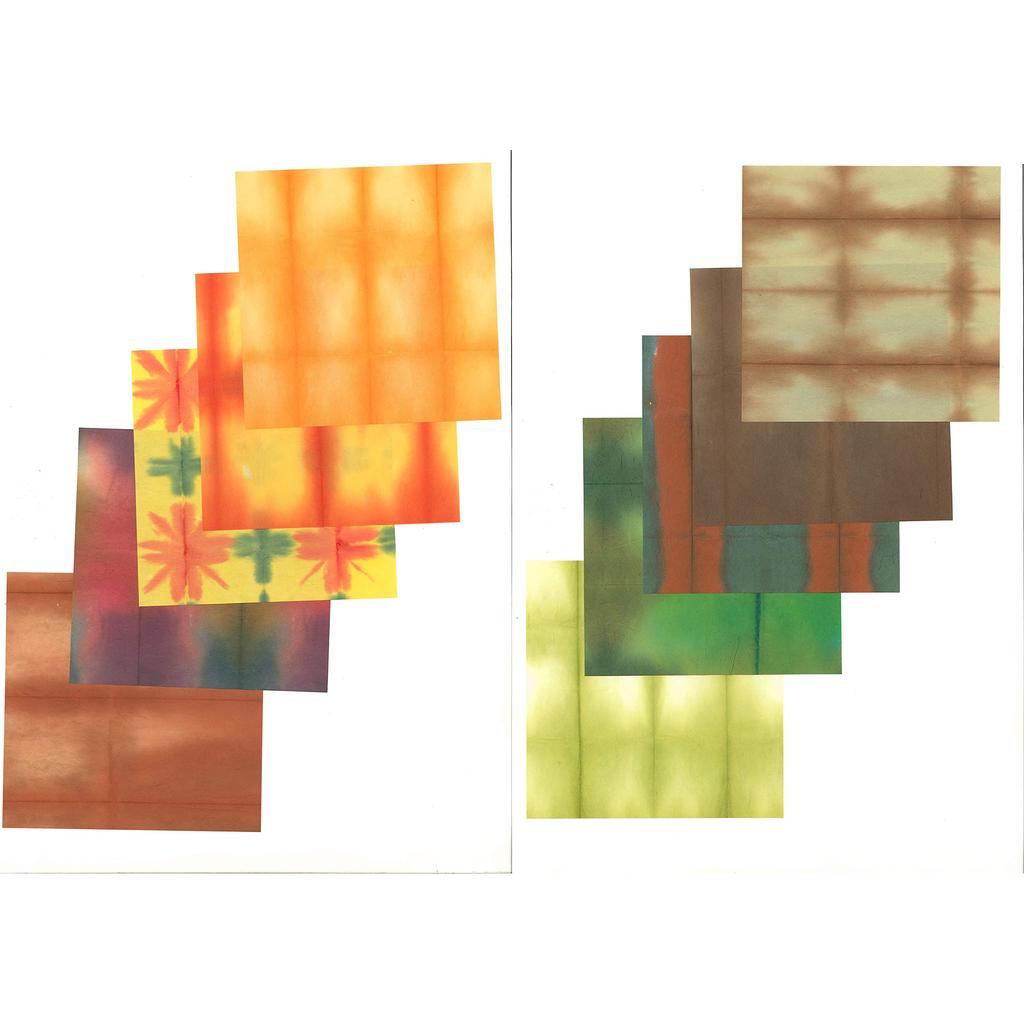 50-Pattern Shibori Dyed Japanese Washi Paper Set, 15  15cm