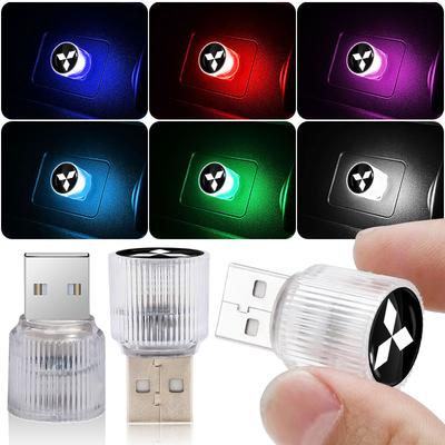 Cxgpwl1 USB Car LED Light Auto Interior Atmosphere Light Car Styling Car Accessories Emblem For Lancer Asx Outlander Pajero