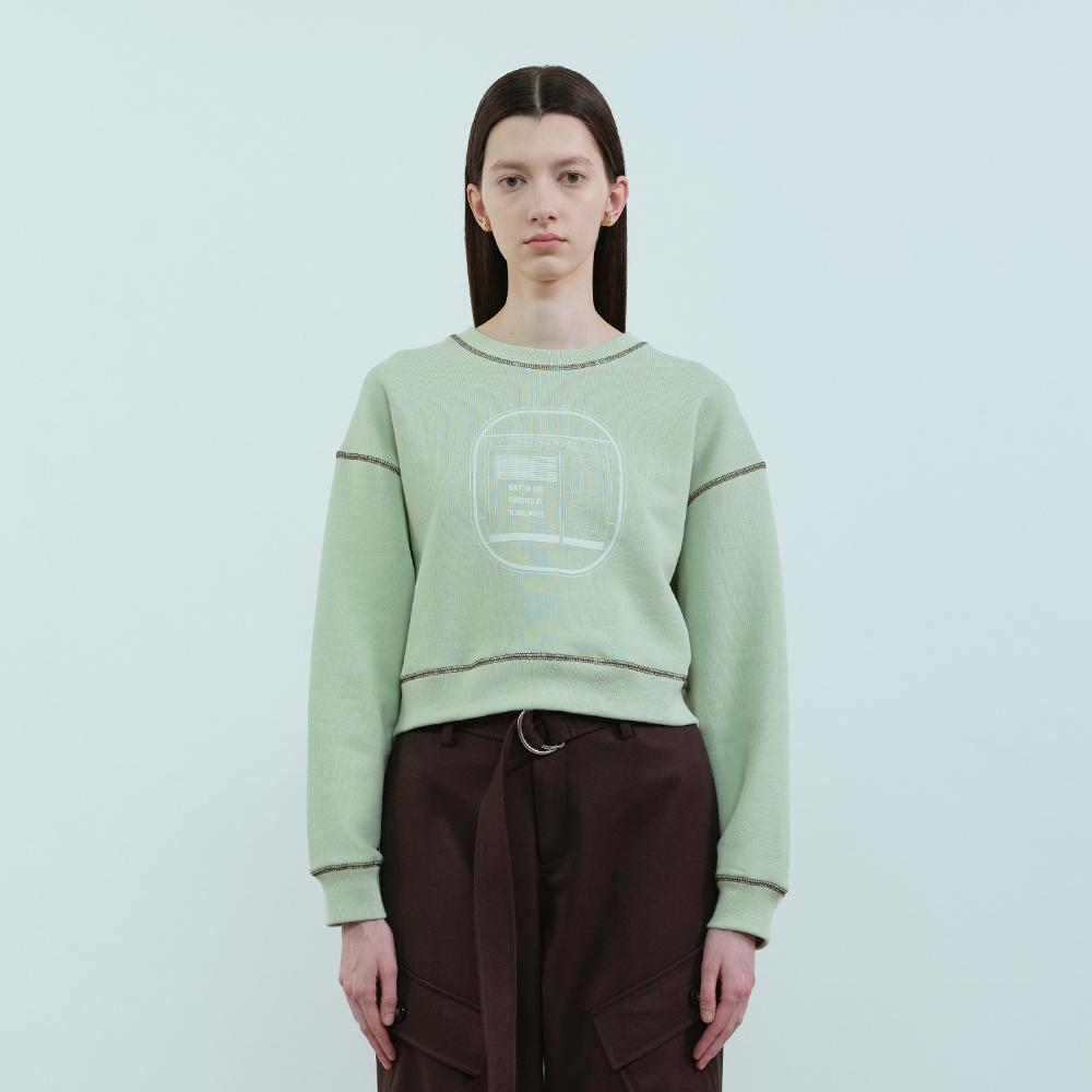 Munseuwodeu Mint Studio Crop Sweatshirt