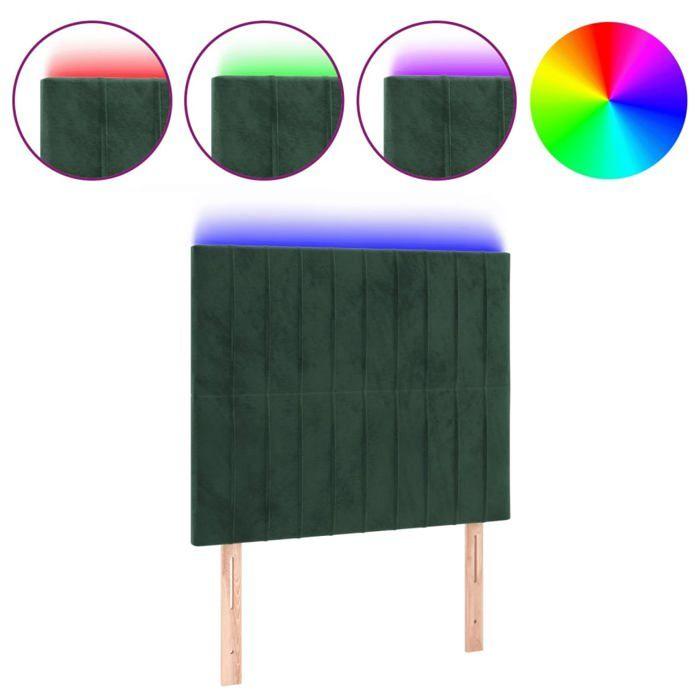 VidaXL LED Headboard Bedroom Furniture Single Bed Accessory Headboard Bed Frame Interior Dark Green 3122707