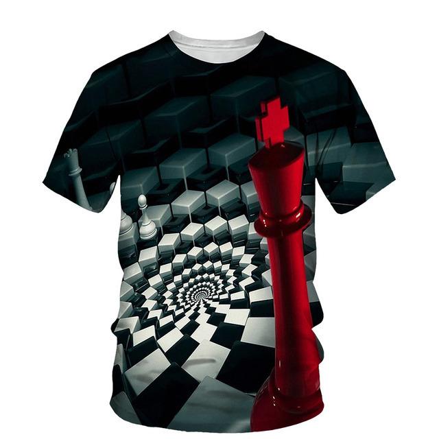 Men Fashion Short Sleeve 3d Print T Shirt Round Neck Summer Plus Size Tees