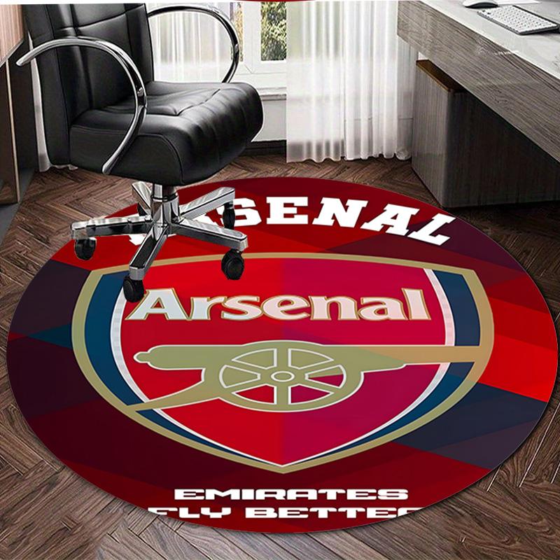 1 st A-Arsenal Tryck Rund Matta Stol Rund Matta Lämplig för Sovrum Vardagsrum Heminredningsmatta