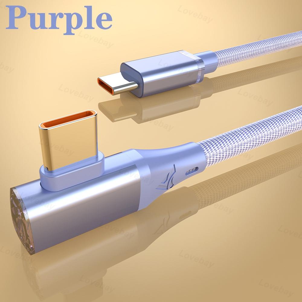 120W USB Type C Cable Super Fast Charging 180° USB C To C USB Cable Quick Charge For Iphone 15 Huawei Samsung Game Data Cable 2M