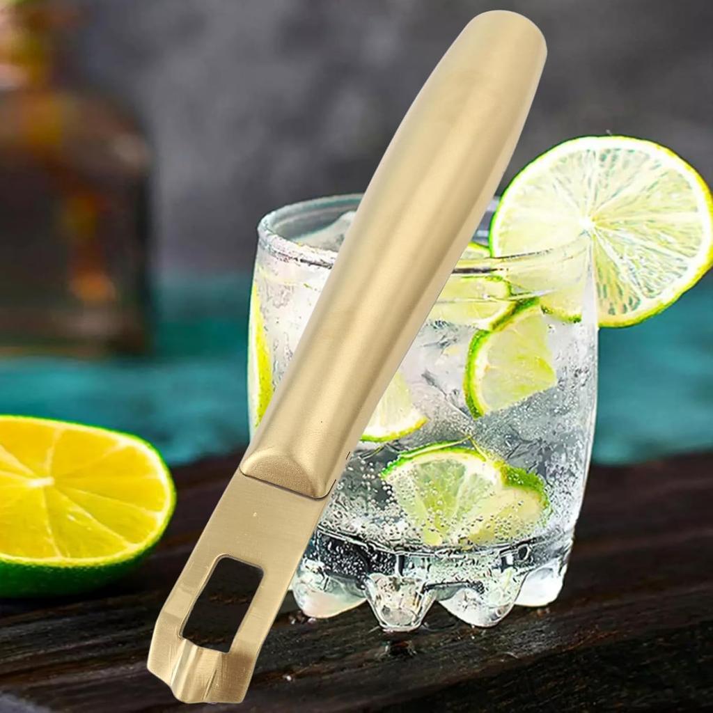 Lemon Peeler Zester Tool, Cocktail Garnish Citrus Zester with Design, Fruit Peeler, Professional Stainless Steel Bar Tool (Gold)
