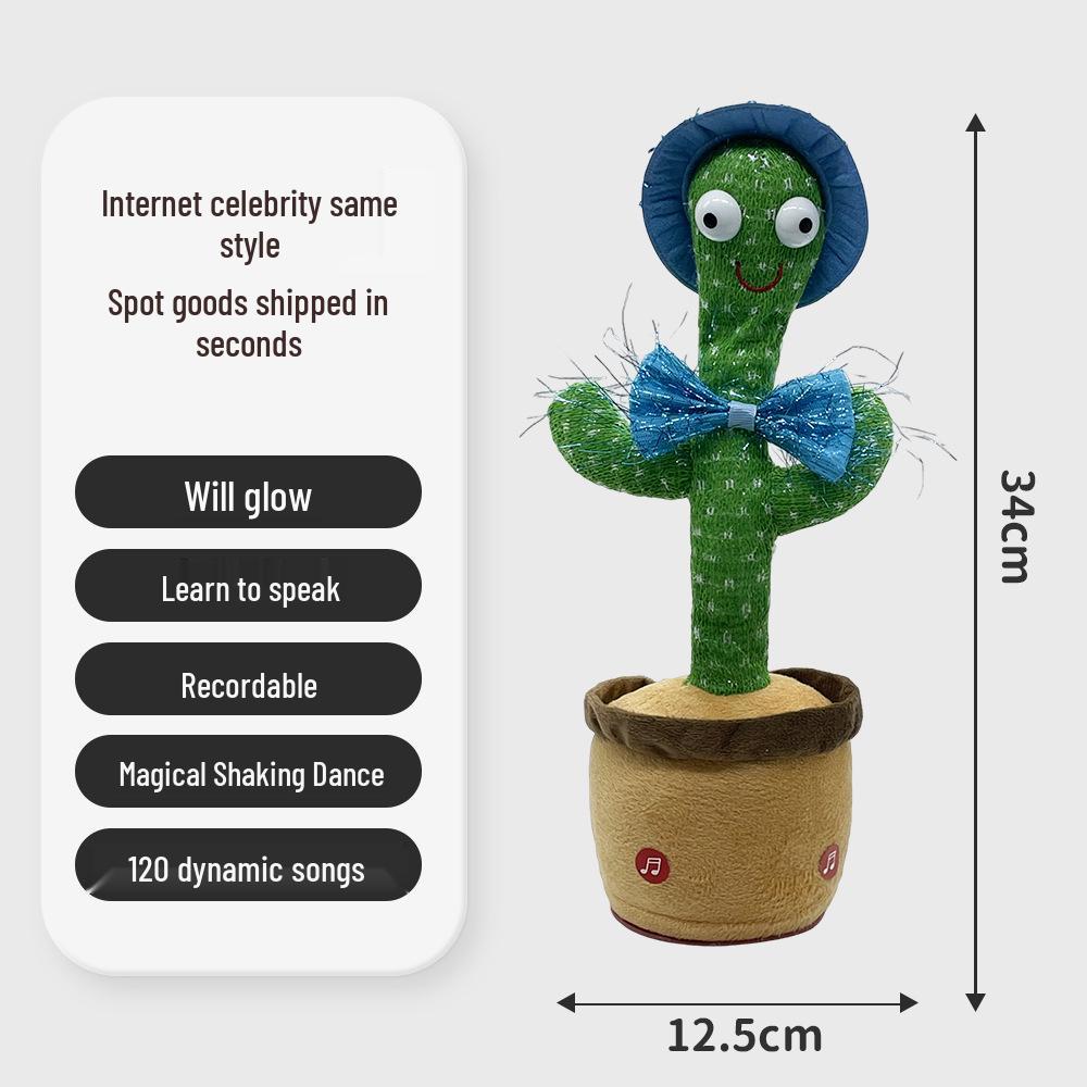 Talking & Dancing Cactus Toy - Wobbly Plush Doll Gift for Kids