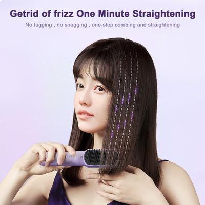 Portable USB Rechargeable Hair Straightener Curl Straight Dual Purpose Hair Straightening Comb