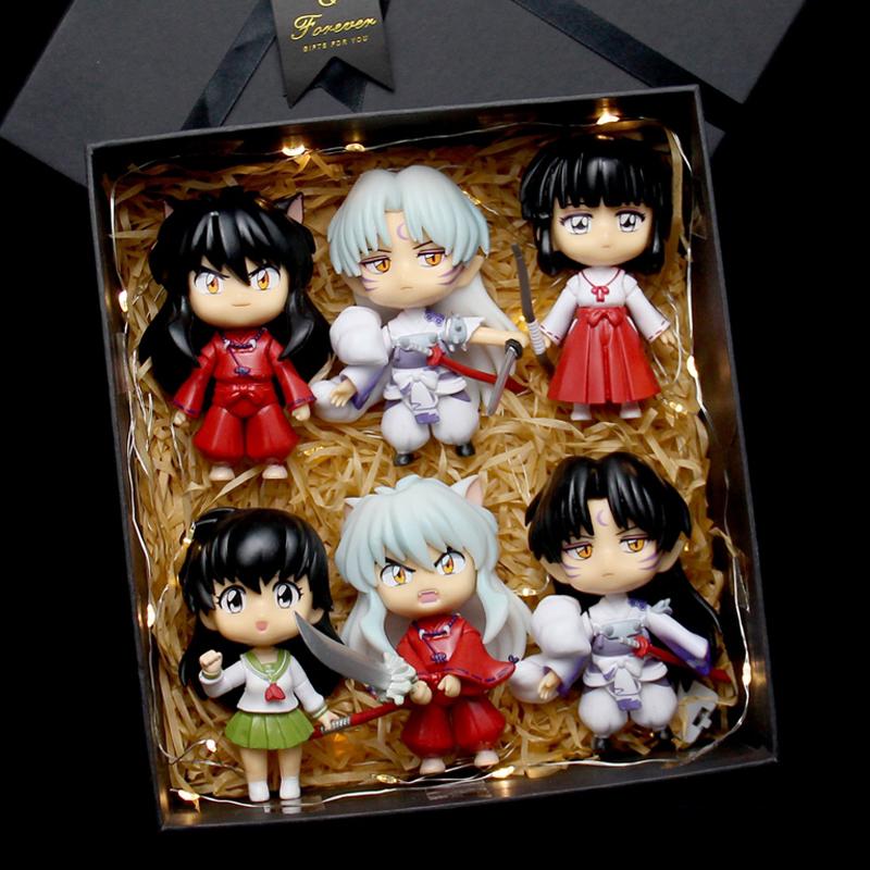 New Inuyasha Anime Figure Higurashi Kagome Miroku Sesshoumaru Action Figure Q Version Toys Pvc Model Doll Gifts for Kids