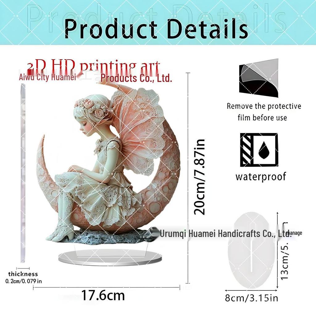 Cross-Border New Moon Lighthouse 2D Acrylic Ornament - Home and Festival Decoration.