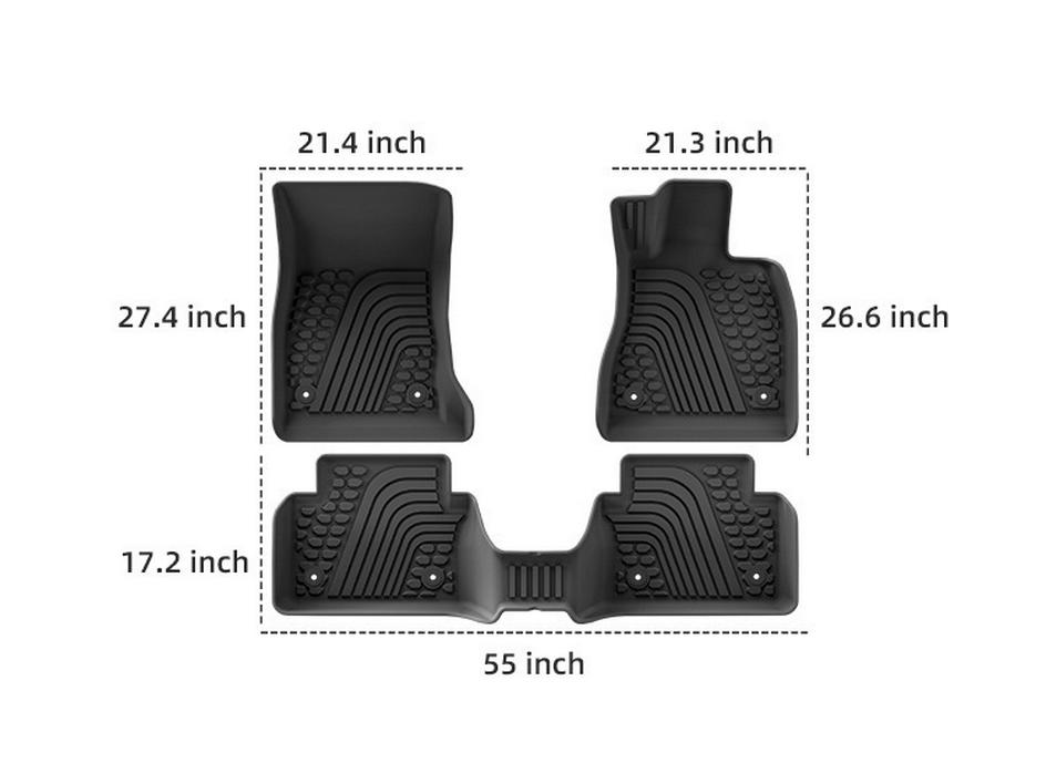 BMW 5 Series 520i/i5 Floor & Trunk Mats (2023-2025), TPE Material.