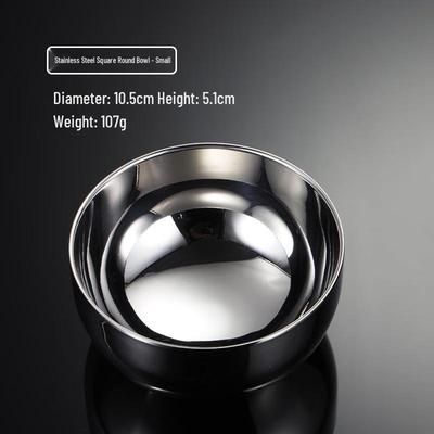 ZISIZ Stainless Steel Creative Square-Round Bowl