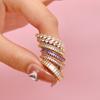 Luxury Micro Paved Thin Cubic Zirconia Rings for Women Fashion Charm Clear Crystal Finger Ring Engagement Wedding Zircon