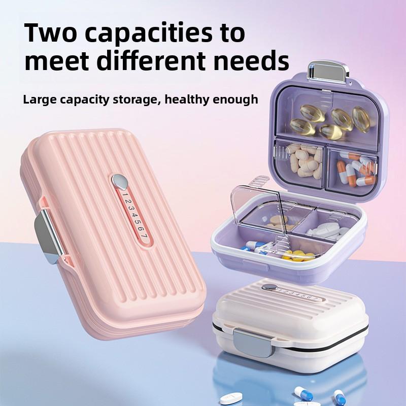 7-day Pill Organizer Portable Daily Medication Box with Leakproof Room Easy-friendly and Large Capacity