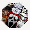 Custom Name Halloween horror Theme Automatic Umbrella, Lightweight & Portable, 8 Rib, Perfect for Outdoor Travel, Birthdays, Christmas, Gifts.