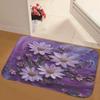 Purple Flower Non-Slip Bathroom Mat - Water-Absorbent Rug for Entrance