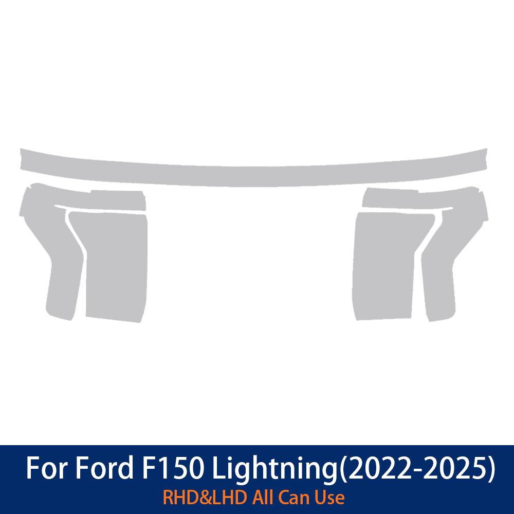 

Для Ford F-150 Lightning -2025 F150 Задымленный Черный Прозрачный Комплект фар автомобиля TPU PPF Пленка для защиты от царапин Наклейка Аксессуары for F-150 Lightning чистый