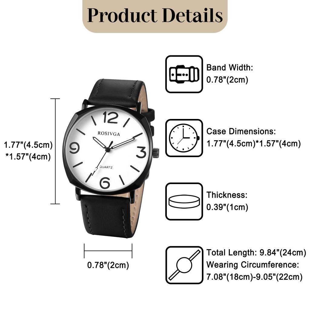 Men's Watch Leather Antique Waterproof Leather Strap Waterproof Analog Quartz Watch Simple Men's Accessory - Birthday Christmas Valentine's Day Gift