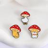 Kawaii Cat Under Mushroom Cap Enamel Pins Cute White Goose Dog Cartoon Animal Brooches Lapel Badge Jewelry Gifts for Friends