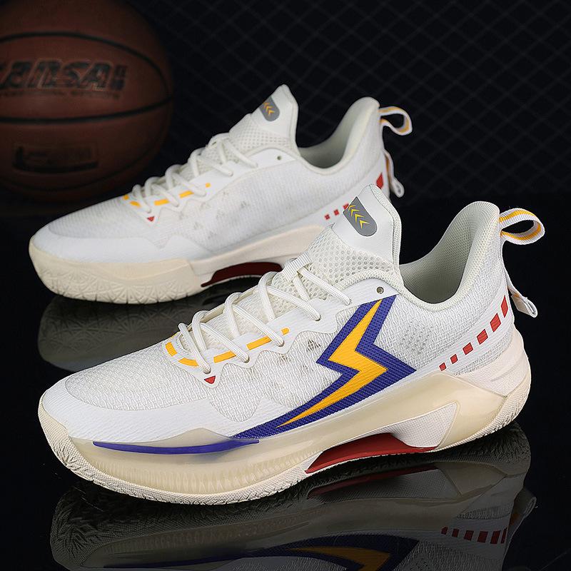 Autumn new high elastic lightweight middle school basketball shoes men's street trend multi-color sports shoes comfortable breathable sneakers