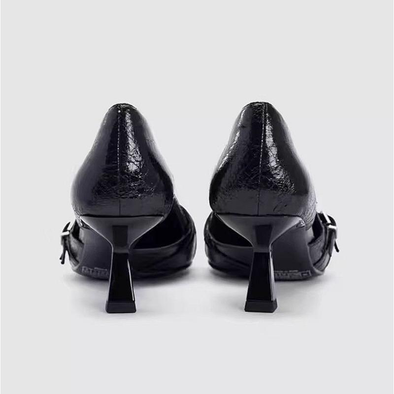 Fashion Pointed Toe High Heels Women Heeled Sandals Shoes Summer 2025 Trend Brand Sexy Party Pumps Shallow Leather Sandalias De Mujer
