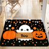 Halloween Pumpkin Doormat Black Cat Bat Welcome Rug Plaid Botanical Entrance Carpet Apartment Foyer Balcony Sunroom Floor Mat