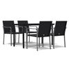 Vidaxl 5-Cz. Gartenmöbel-Set mit Kissen, Polyrattan und Stahl