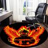 1pc Firefighter Phoenix Office Round Area Rug,  Mat Suitable ForOffice, Under Office Chairs Bedroom Living Room Home Decor, Room Deco