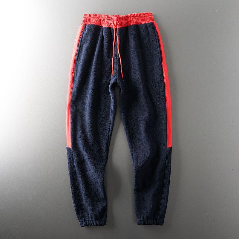 Men s Double-Sided Outdoor Fleece Export Pants Navy Blue XL