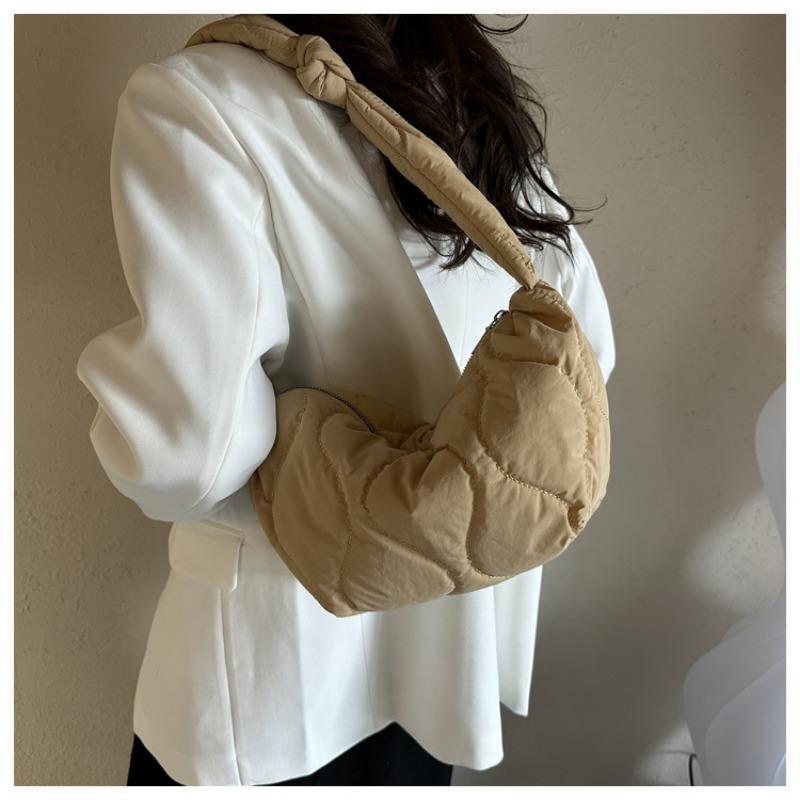 Fashion Down Bag Spring New Oxford Fabric Quilted Dumpling Bag Solid Color Shoulder Bag Crossbody Bag Women