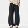 American fashion trendy brand Lyocell cool casual pants men's solid color simple loose drape straight trousers men
