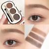 Eyebrow Powder Palette with Eyebrow Brush, Waterproof and Sweatproof Natural Color Rendering 3-color Eyebrow Powder Long Lasting