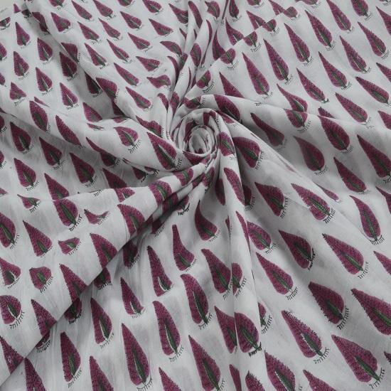 

5 ярдов хлопчатобумажной ткани с ручным принтом, индийская ткань из вуали, подходящая для изготовления и шитья белой ткани