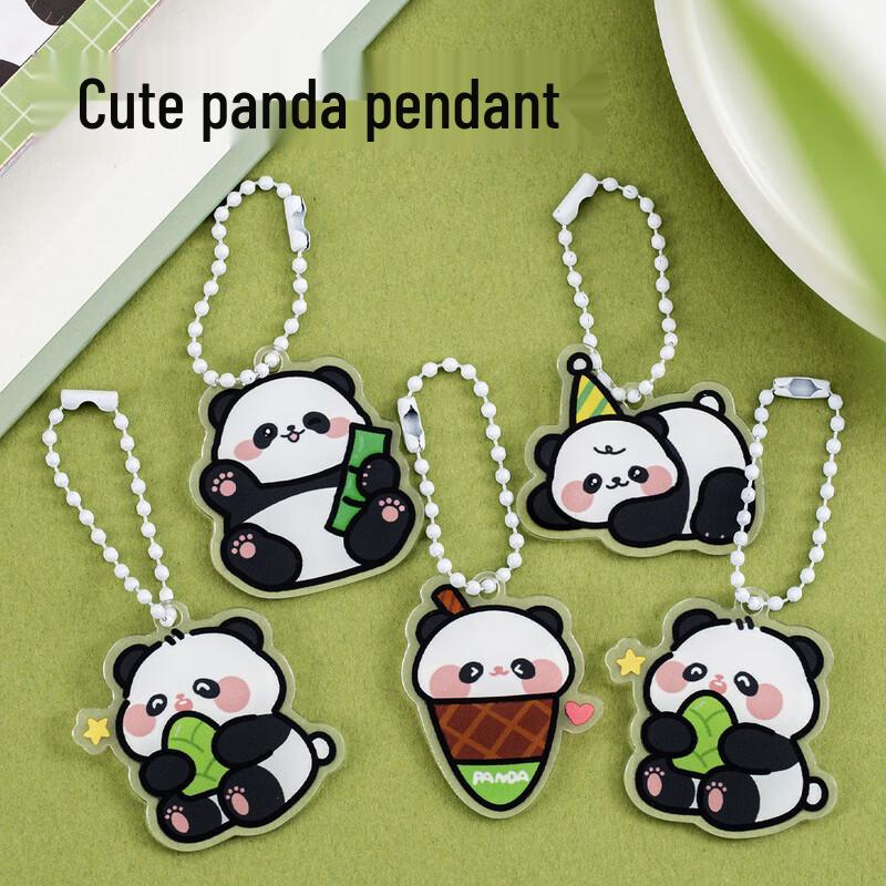 Набор акриловых брелоков с мультяшными пандой и медведем