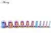 Alisouy 1PC Titanium Gradient Barevný válec Náušníky Kuželové špunty Tunel Expander Nosítka Náušnice Piercing Body šperky