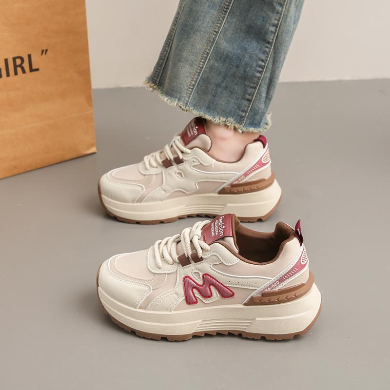 Fashion CRLAYDK Chunky Sneakers for Women Non Slip Tennis Platform Walking Running Casual Leather Shoes Comfortable Sport Trainers