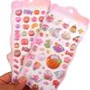 1 Sheet Creative 3D Cartoon Relief Sticker DIY Phone Case Computer Decorations Candy Planet Bread Ocean Jelly Patch Stickers ZYF