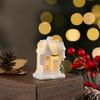 Casas de Resina em Miniatura Luz de Natal Edifício Iluminado Figura para Presente de Feriado Infantil Decoração de Festa Sazonal