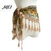 Elegant Tassel Fringe Wrap Women Triangular Shawl Scarf with Tassel, Hollow Lace Retro Oil Outdoor Photography Prop Painting Print, Breathable Fashion