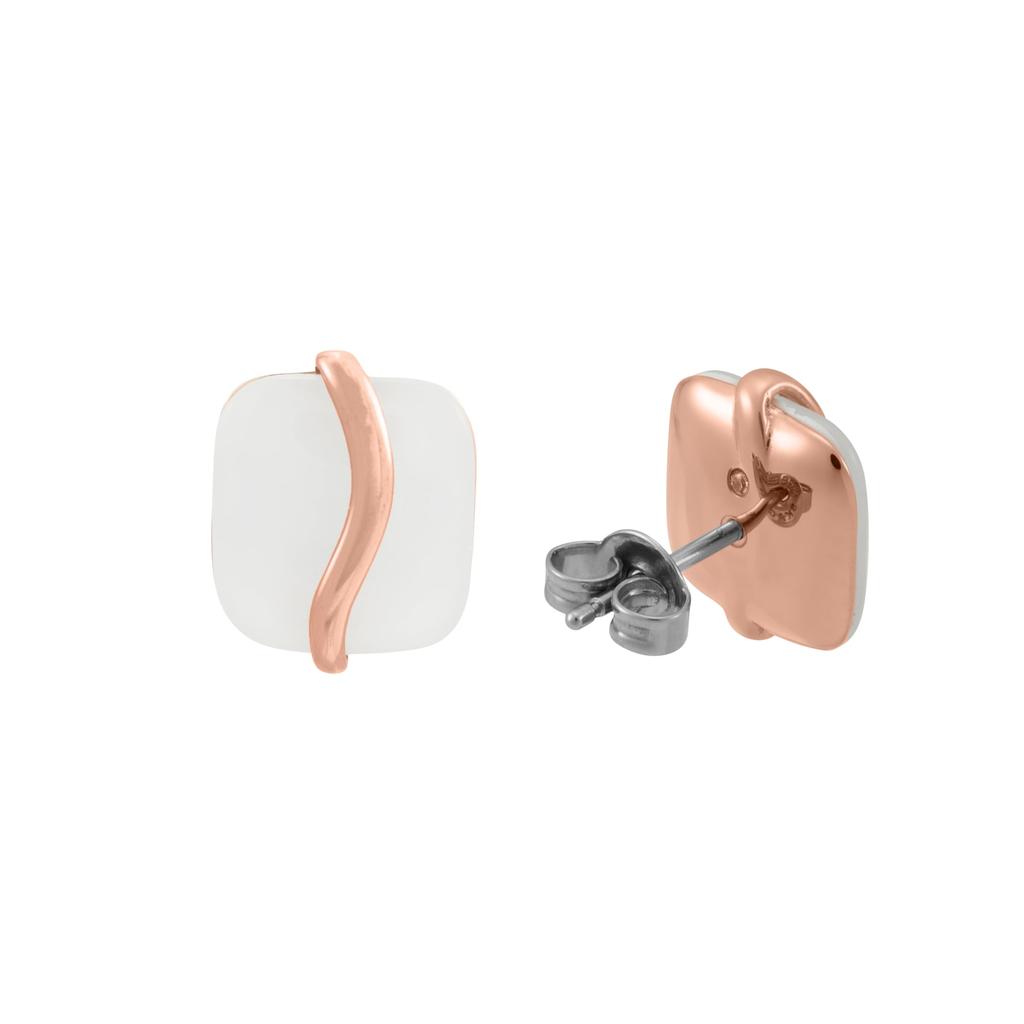 Skagen Women's SOFIE SEA GLASS White Organic Shape Stud Earrings, SKJ1817791