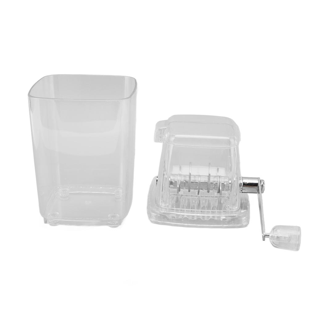 Hand Cranked Ice Crusher Clear Rustproof Multifunctional Manual Ice Crusher for Home Kitchen Transparent