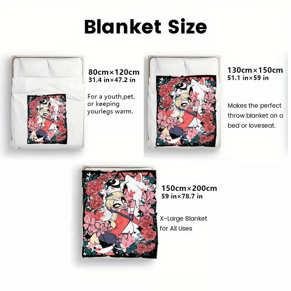 Anime thin Flannel Blanket for Bedrooms,Living Rooms,Sofas Blankets,Offices,Lunch Breaks,Picnics,blankets fluffy