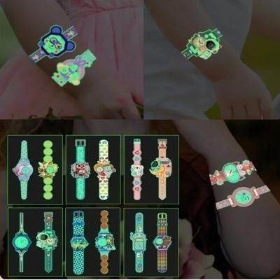Pulksteņa uzlīme mirdz tumsā Rotaļlietas Gaismas zvaigznes Uzlīmes Fluorescējoša glezna PVC Uzlīmes Rotaļlietas bērniem Zēniem Meitenes