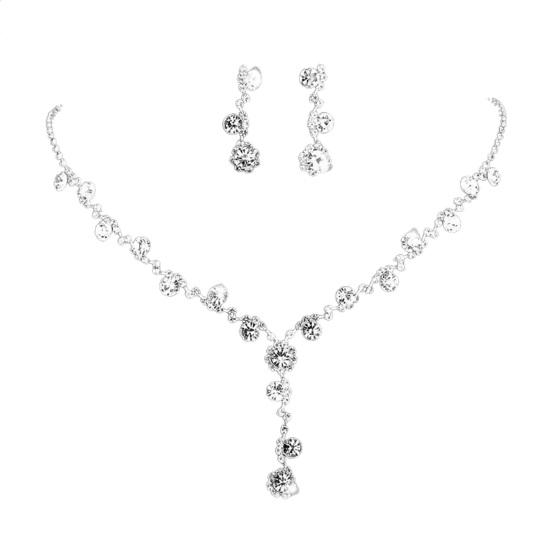 2Pcs/3Pcs Eye-catching Necklace Anti-deform Lightweight Sun Flower Shape Rhinestone Necklace Earrings Bracelet Set for Wedding