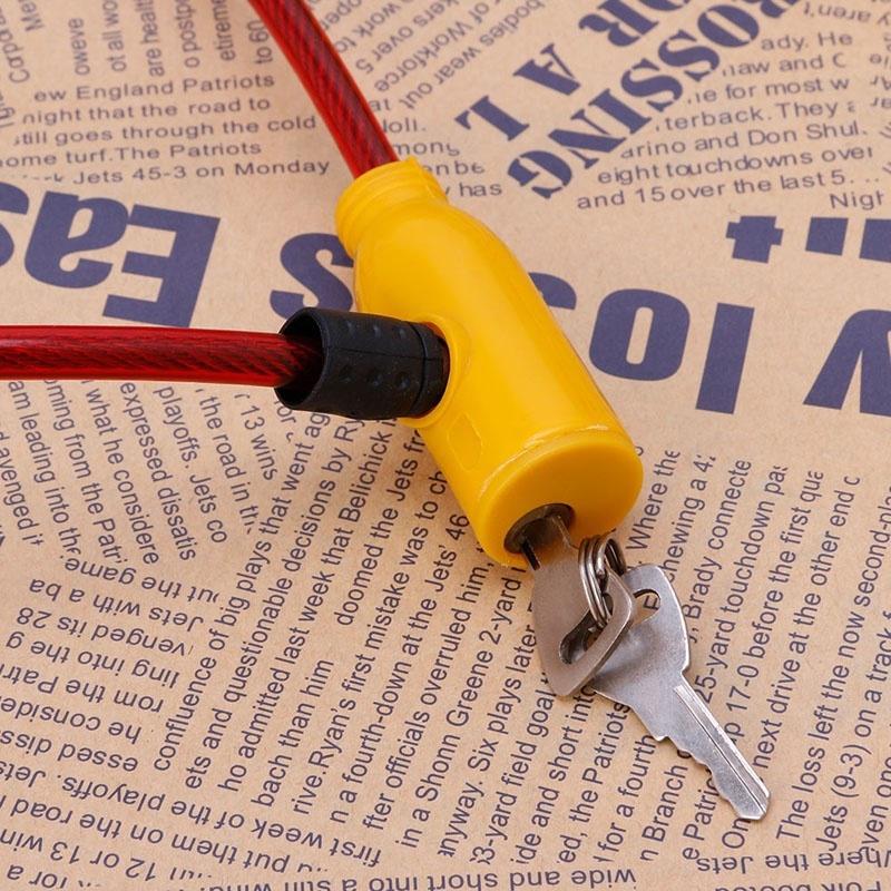 Cycling 8x640mm Cable Anti-Theft Bike Bicycle Scooter Safety Lock With 2 Keys