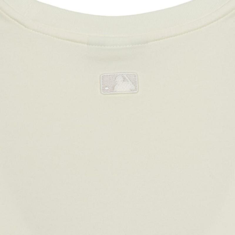 New MLB Preppy Style Collection New York Yankees T Shirt Women's Cream 3FTSV0753-50CRS