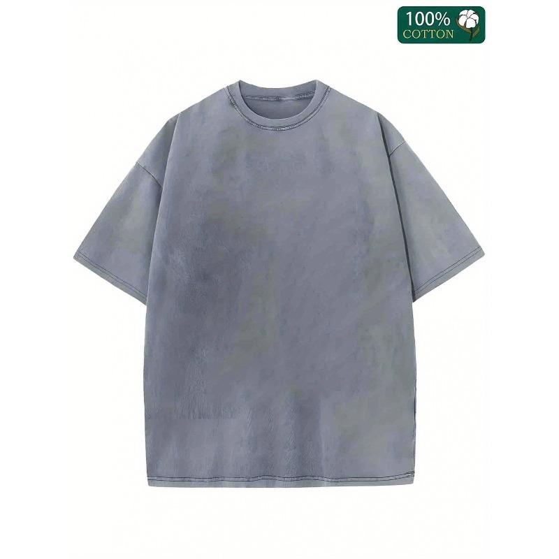 Double-Sided Washed with CREAEDWITHAPURSE Print, Men's T-shirts Featuring High-Quality Print, Vintage, All Seasons, Casual Crew Neck, Machine Washable