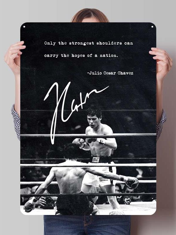 Julio Cesar Chavez Boxer Metal Signs Gaming Room Decoration Custom Metal Plates Boxing Poster for Wall Art Decoration Retro Home