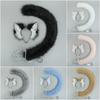 A Cute Cat Rainbow Cat Tail Cosplay Jewelry Handmade Simulation Beast Ear Tail Accessories