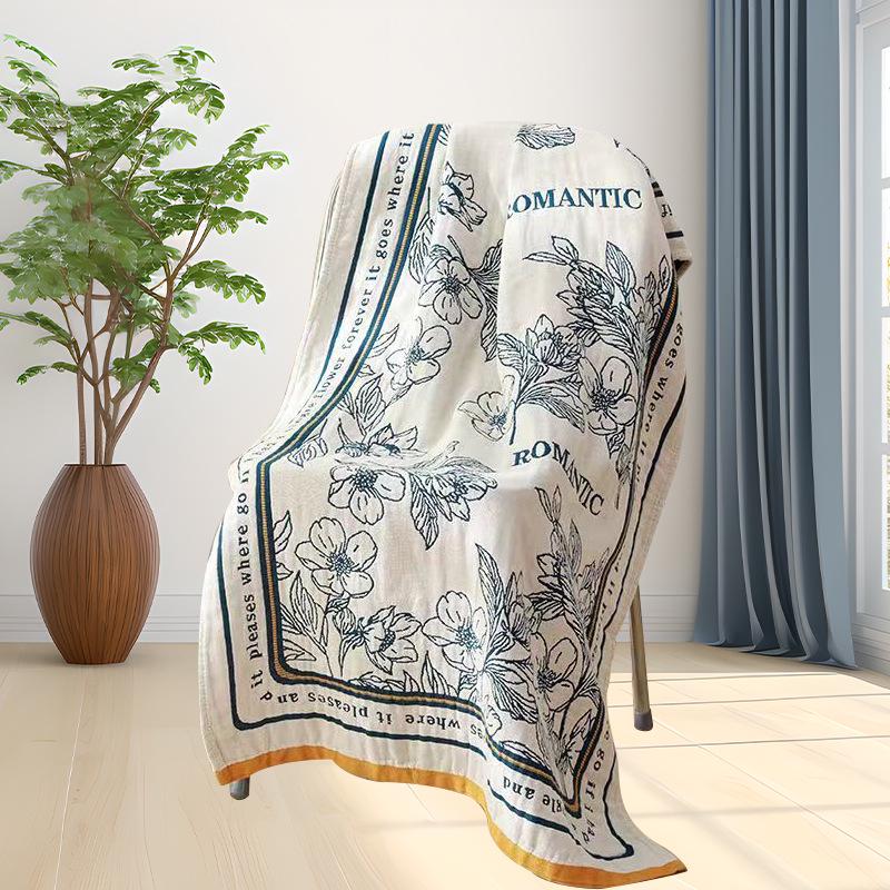 Pure Cotton Multi-Layer Gauze Blanket & Towel - Extra Large, Multipurpose use for Bath, Sofa, or Nap.