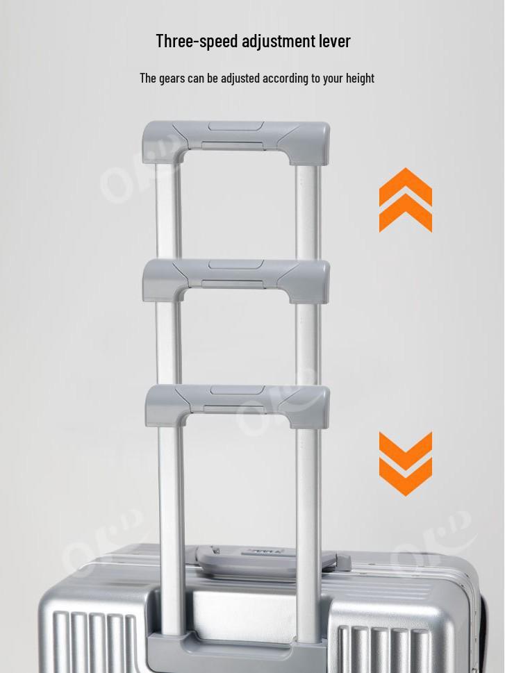 Front-Opening Drop-Resistant Aluminum Frame Suitcase, 20" & 24" Sizes, for Men & Women Travel