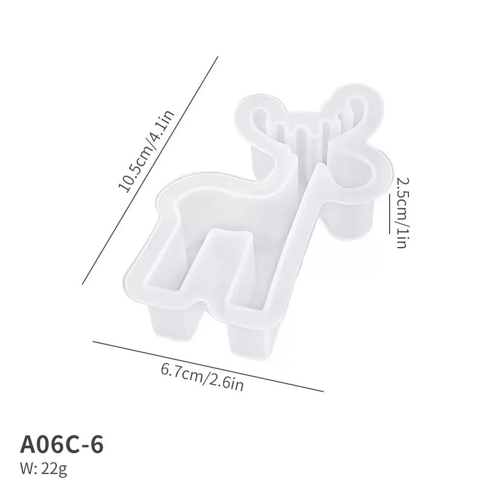 Stampo per Candela Profumata di Natale Fai da Te - Albero, Renna, Omini di Pan di Zenzero Ornamenti in Silicone.
